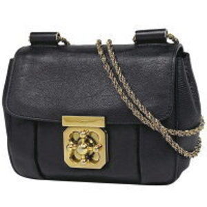 Chloe Elsie Shoulder Bag Chain Black Leather
